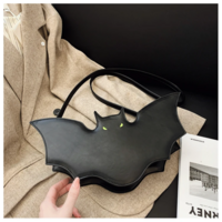  PU Leather Black Bat Shoulder Bag - Thumbnail 1