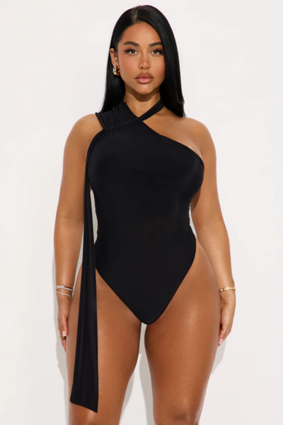 Ruched High Neck Bodysuit
