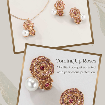 Rose garden pearly necklace and earring set - final sale