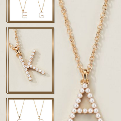 Pearly charm initial necklace - final sale