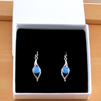 BOXED GIFT/Sterling Silver Blue Opal Drop Earrings/Opal Jeweller/Blue Opal Earrings/Opal Jewellery/Opal Jewelry/October Birthstone/UK - Thumbnail 6
