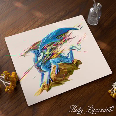 Glitch dragon - print - Thumbnail 1