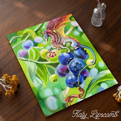 Blueberry dragon - print - Thumbnail 1