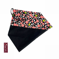 Japanese Cotton Chopstick Sleeve – Black & Pink Plum Blossom Pattern (MCC0004-08-BK) - Thumbnail 3