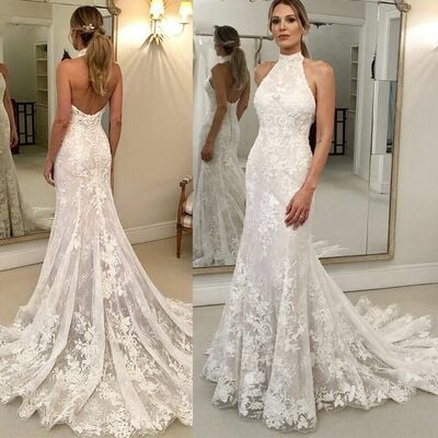 Elegant wedding dress, mermaid lace bridal dress bridal gown - Thumbnail 1