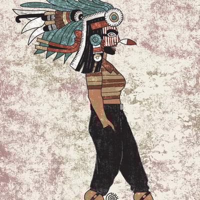 Itzpaplotl/chicana art print