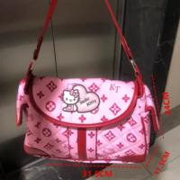 Tote bag cute sweet girl soft leather shoulder underarm bag - Thumbnail 3