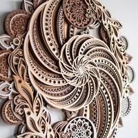 Yin Yang Nautilus | Modern Zen Home Office Wall Hanging | Laser Cut Mandala - Thumbnail 3