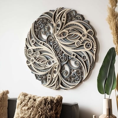 Stereowood blissful wings  multi-layer wall , large geometric wood wall art
