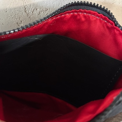 Buffalo and pendelton wool and blck leather purse