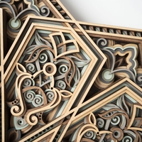 STEREOWOOD Dawn Star  Multi-Layer Wall Art, Large Geometric Wood Wall Art - Thumbnail 9