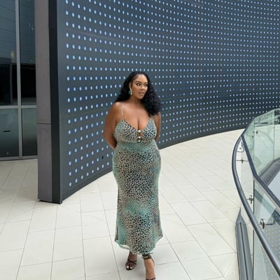 Mint leopard maxi dress