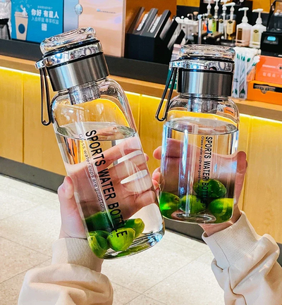 2L Large Capacity Glass Water Bottle Transparent Milk Juice Cup for Tour Outdoor