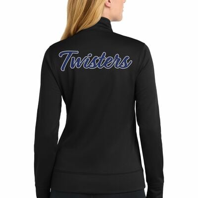  sport-tek® women's sport-wick® fleece full-zip jacket - rhinestone desing