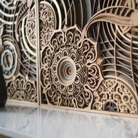 STEREOWOOD Koi Multi-Layer Wood Wall Art, Stereoscopic 3D Wall Art, Mandala Laser Cut, Rustic Home Wood Wall Art, Laser Cut Arts and Crafts - Thumbnail 8