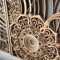 STEREOWOOD Koi Multi-Layer Wood Wall Art, Stereoscopic 3D Wall Art, Mandala Laser Cut, Rustic Home Wood Wall Art, Laser Cut Arts and Crafts - Thumbnail 9