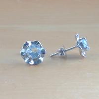 BOXED GIFT SET/Sterling Silver Blue Topaz Flower Pendant & Chain/Topaz Necklace/Topaz Necklace/Topaz jewellery/Topaz Earrings/UK - Thumbnail 4