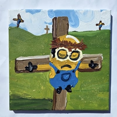 Study by a figure at the base of the grucifixion 