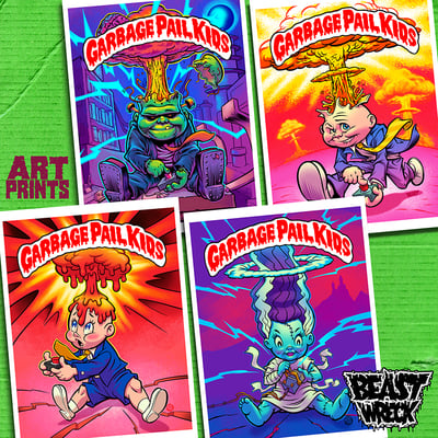 Garbage pail kids 40th anniv. art prints