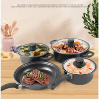 13 Piece Cookware Set  Pot  Frying Pan with Lid And Shovel Kitchenware Set - Thumbnail 6