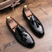 Men's breathable business casual tassel slip-on shiny finish shoes - Thumbnail 1