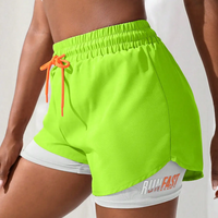 Women's High Rise Yoga Shorts With Elastic Proximity Control Running Shorts - Thumbnail 9