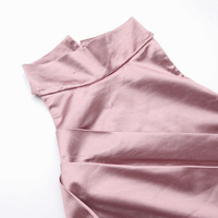 Stand collar long dress halter neck sleeveless slit dress - Thumbnail 3