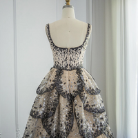 Luxury Dubai Ball Gown Evening Dress Sparkly Sequin Tiered Ruffles  - Thumbnail 7