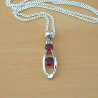 925 Garnet Pendant & 18" Silver Chain/Garnet Necklace/Red Garnet Jewellery/Garnet Jewelry/Garnet Jewelery/January Birthstone/Silver Garnet - Thumbnail 6