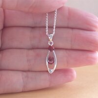 BOXED GIFT SET/Garnet Pendant & 18" Silver Chain/Garnet Necklace/Red Garnet Jewellery/Garnet Jewelry/Garnet Jewelery/Garnet Earrings/UK - Thumbnail 3