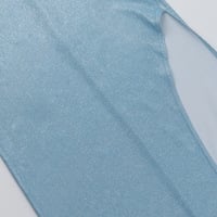 Temperament sexy slim-fitting shiny high-slit dress with suspenders - Thumbnail 2