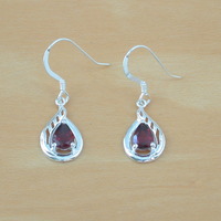 BOXED GIFT SET/Sterling Silver Garnet Pendant & Chain/Garnet Necklace/Garnet Jewellery/Garnet Jewelry/Garnet Earrings/January Birthstone/UK - Thumbnail 4