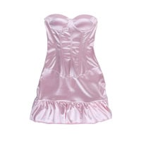 Solid color waist slim tube top dress - Thumbnail 3