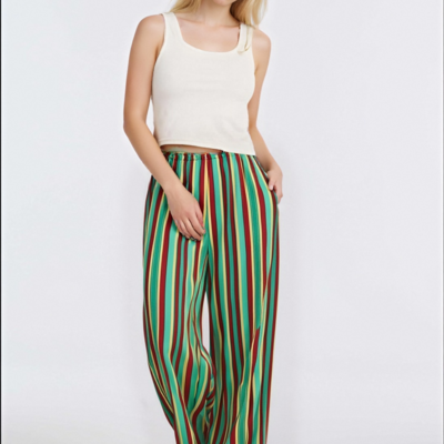 Fashionable and casual versatile striped loose pajamas