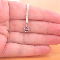 BOXED GIFT/Sterling Silver Garnet Circle Pendant & Chain/Garnet Necklace/Garnet Jewellery/Garnet Jewelry/Gemstone Necklace/UK - Thumbnail 4