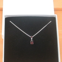 BOXED GIFT/Sterling Silver Garnet & Cz Pendant & Chain/Garnet Necklace/Garnet Jewellery/Garnet Jewelry/Gemstone Necklace/UK - Thumbnail 7