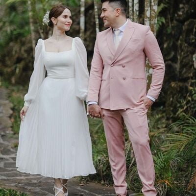 Tea-length wedding dress,a line tulle bridal dress bridal gown