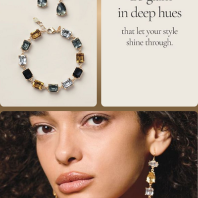 Midnight glam bracelet & earring set