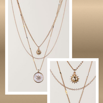 Celestial shine layered necklace