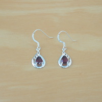BOXED GIFT/Sterling Silver Garnet Drop Earrings/Garnet Gemstone Earrings/Garnet Jewellery/Garnet Jewelry/Silver Garnet Earrings/UK - Thumbnail 2