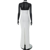 Sexy solid color sleeveless halterneck hip dress - Thumbnail 3