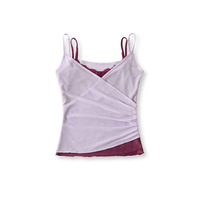Contrast color fake two-piece lace splicing mesh camisole - Thumbnail 3
