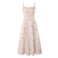 Floral Fishbone Lace-Up Suspender Top + Tube Top Holiday Style Dress Two-Piece Set - Thumbnail 2