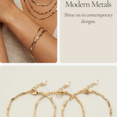 Minimalist essentials bracelet set - goldtone - final sale