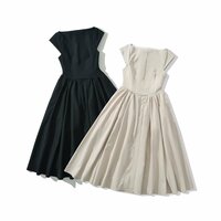 Women's retro round neck sleeveless vest dress with backless mid-length dress - Thumbnail 5