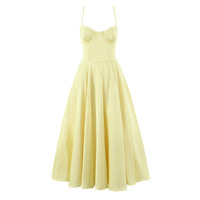 Princess dress elegant mesh long yellow dress with double layer - Thumbnail 2