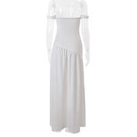 Fashionable and elegant one-shoulder sexy holiday style slim dress - Thumbnail 4