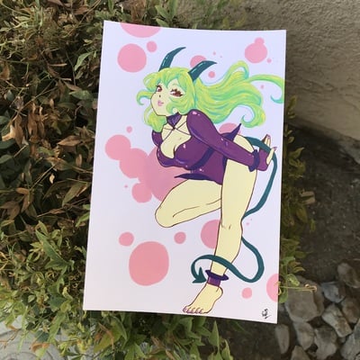 5.5 x 8.5 inch monster babe painting 