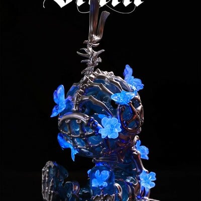 Arttoy by sank toys "good night series-whale bloom-blue"