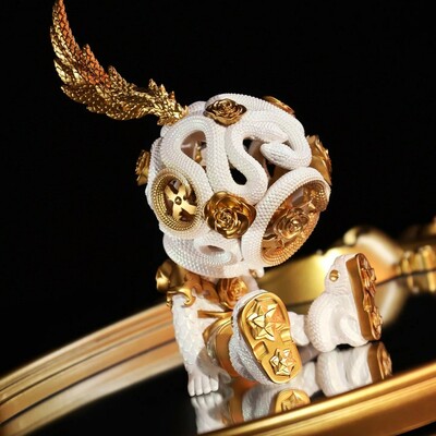 Arttoy by sank toys "good night series-snake & flowers-gold"